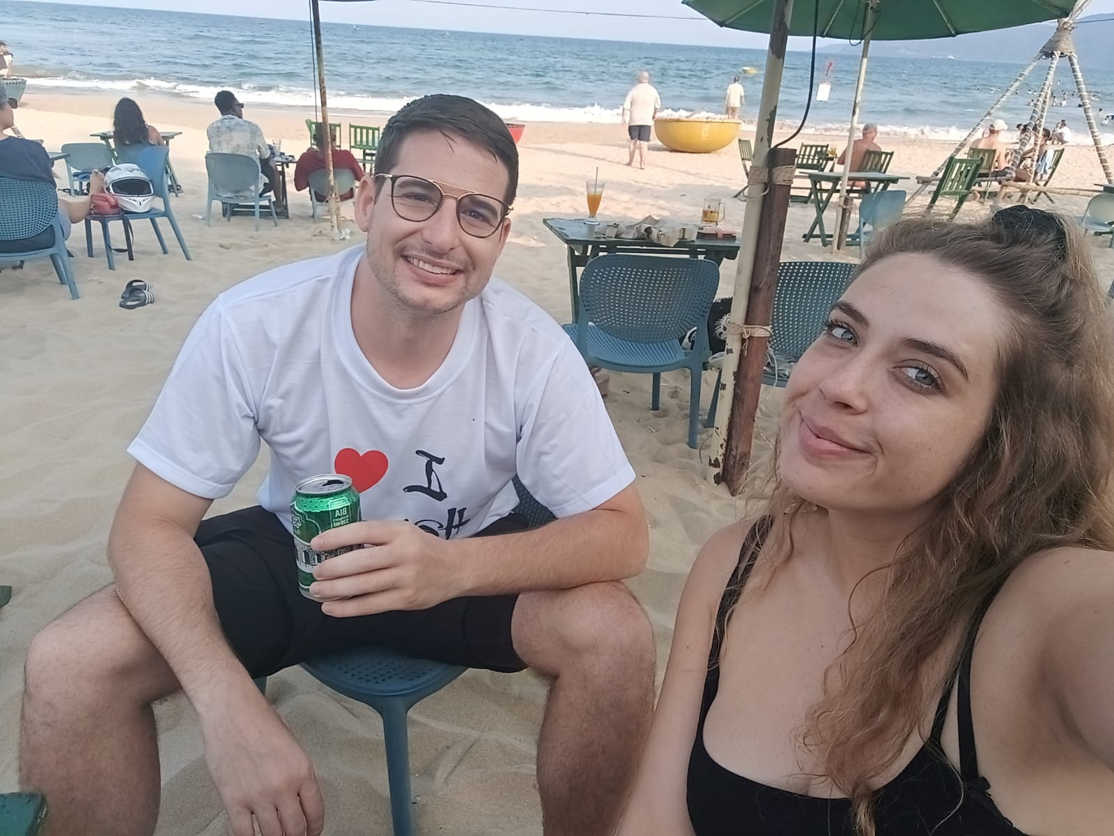 Stefan and Nicole at the beach